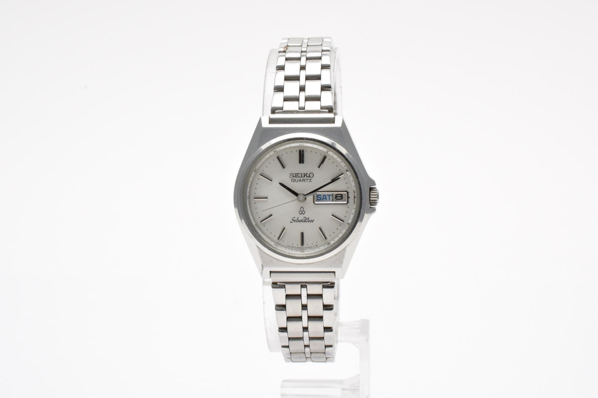 SEIKO セイコー SilverWave シルバーウェーブ 3423-0160 レディース クォーツ 腕時計 ホワイト シルバー文字盤 デイデイト ステンレス 25mm 1970年代 ヴィンテージ