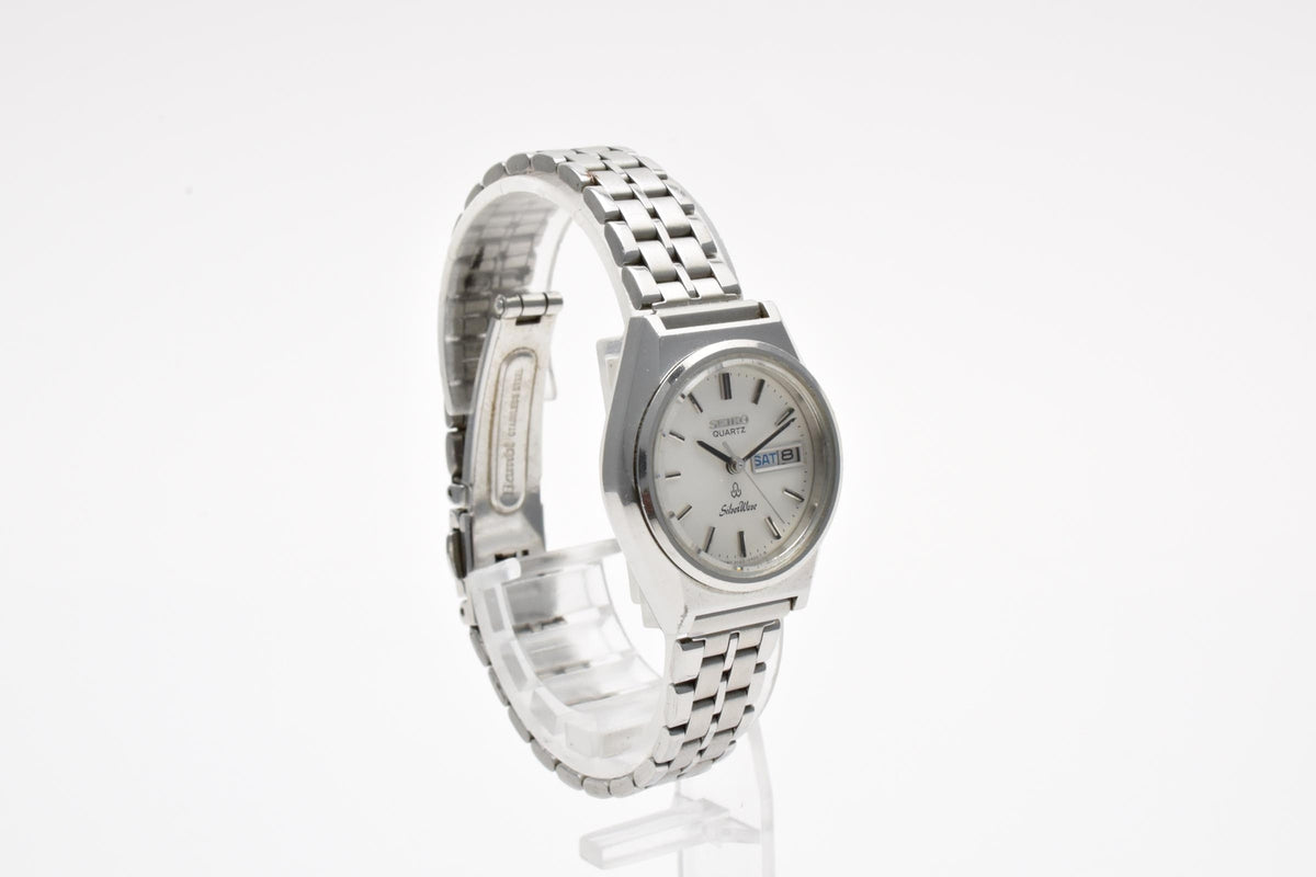 SEIKO セイコー SilverWave シルバーウェーブ 3423-0160 レディース クォーツ 腕時計 ホワイト シルバー文字盤 デイデイト ステンレス 25mm 1970年代 ヴィンテージ