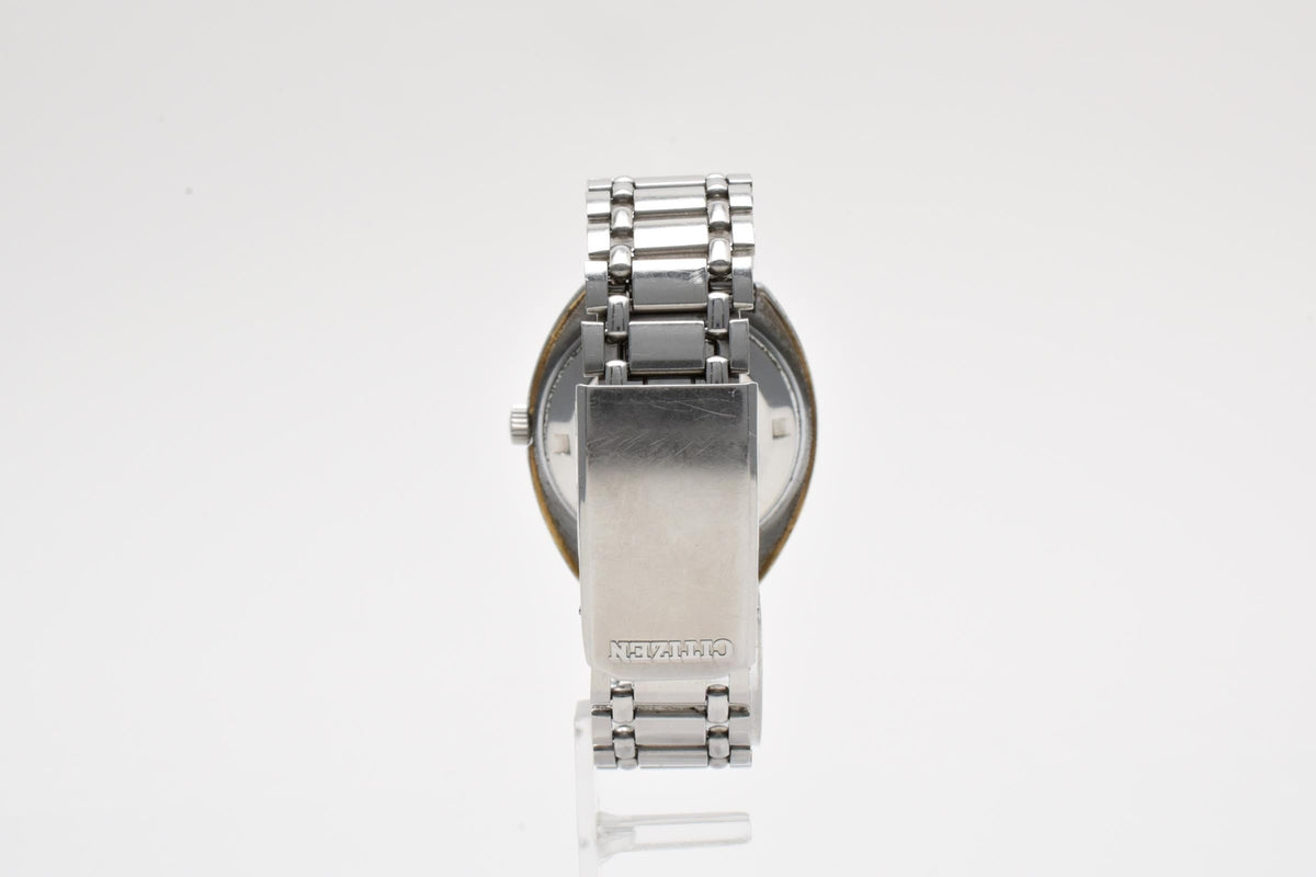 CITIZEN シチズン 4-600819TA メンズ 自動巻き 腕時計 ブルー文字盤 デイト ステンレス 34.2mm 1970年代 ヴィンテージ