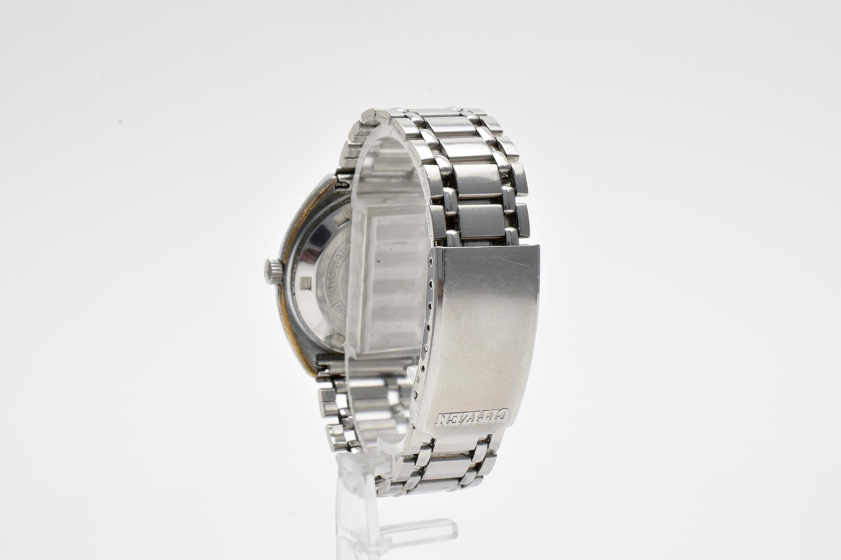 CITIZEN シチズン 4-600819TA メンズ 自動巻き 腕時計 ブルー文字盤 デイト ステンレス 34.2mm 1970年代 ヴィンテージ