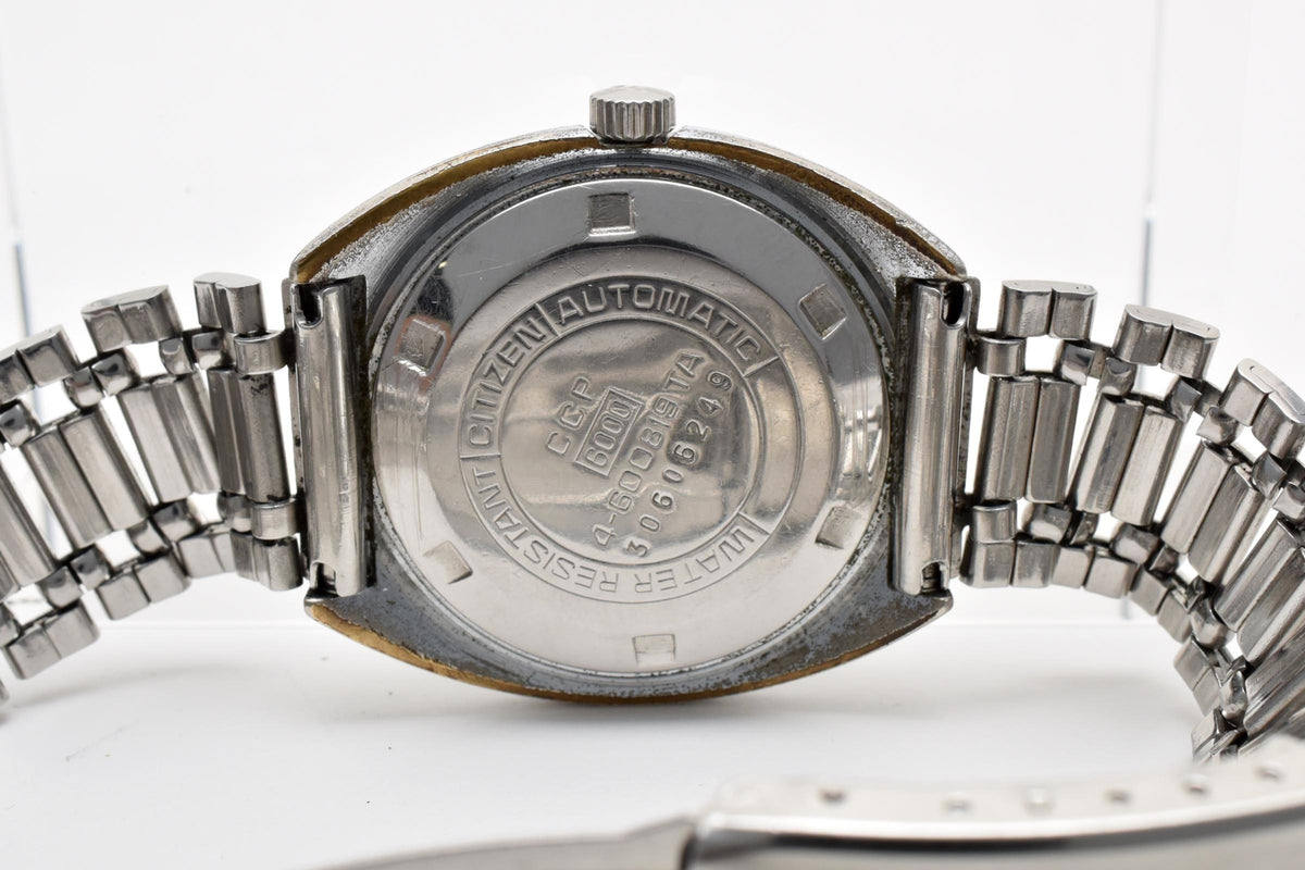 CITIZEN シチズン 4-600819TA メンズ 自動巻き 腕時計 ブルー文字盤 デイト ステンレス 34.2mm 1970年代 ヴィンテージ