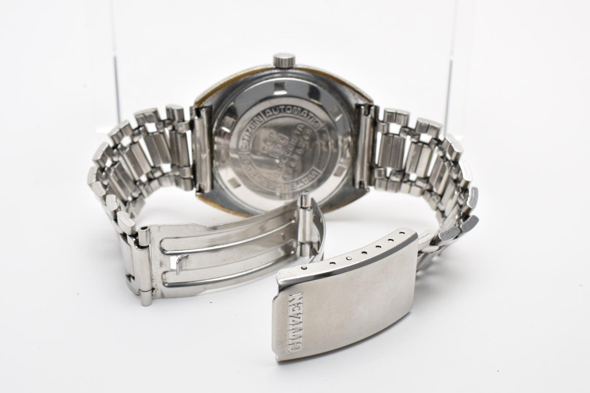 CITIZEN シチズン 4-600819TA メンズ 自動巻き 腕時計 ブルー文字盤 デイト ステンレス 34.2mm 1970年代 ヴィンテージ