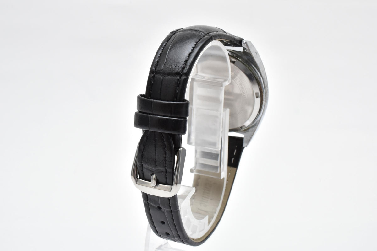 SEIKO セイコー 7005-7001 メンズ 自動巻き 腕時計 ブルー文字盤 デイト ゴールドカラーインデックス ステンレス レザーストラップ 34.2mm 1970年代 ヴィンテージ