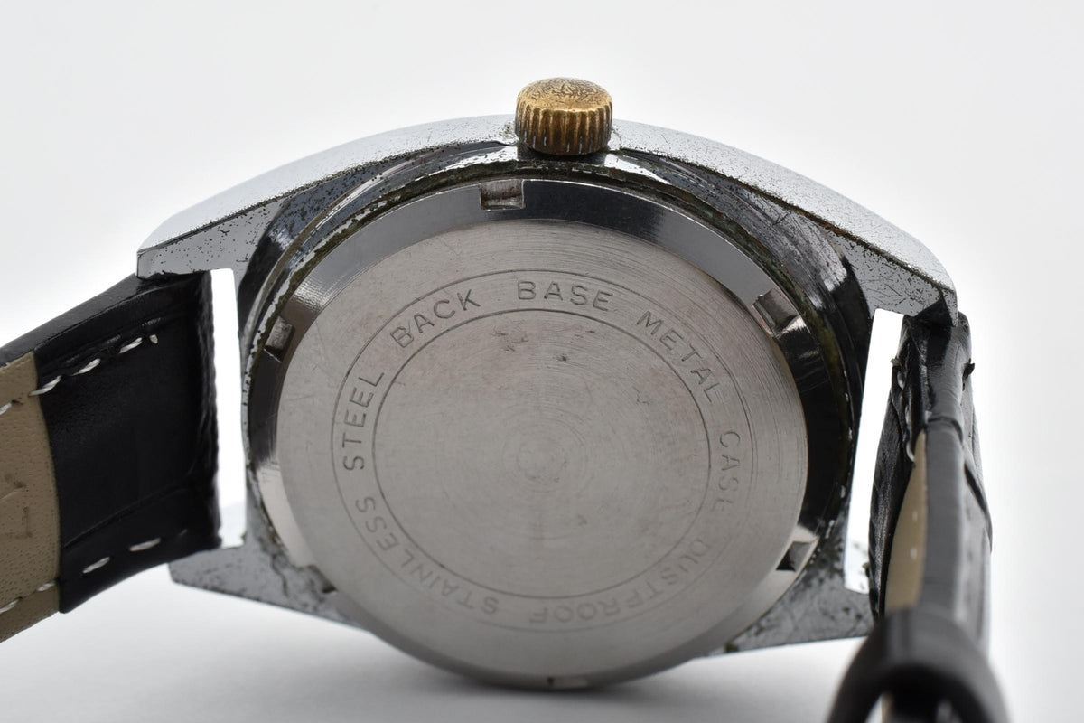 SEIKO セイコー 7005-7001 メンズ 自動巻き 腕時計 ブルー文字盤 デイト ゴールドカラーインデックス ステンレス レザーストラップ 34.2mm 1970年代 ヴィンテージ