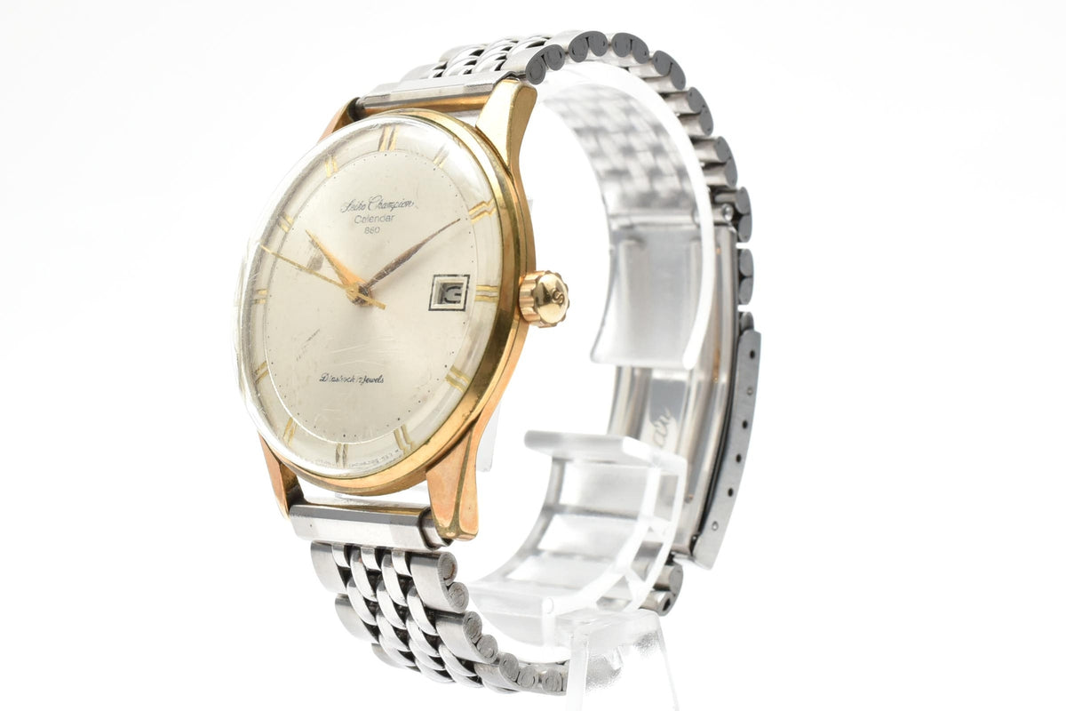 SEIKO セイコー Champion Calendar 860 チャンピオン カレンダー J15017 メンズ 手巻き 腕時計 シルバー文字盤 デイト ゴールドプレート 34mm 1960年代 ヴィンテージ