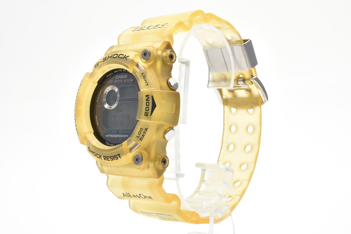 CASIO カシオ G-SHOCK ジーショック FROGMAN フロッグマン GW-202 メンズ クォーツ デジタル 腕時計 ブラック液晶 クリアイエロー 樹脂 レジンベルト 48mm 2000年代