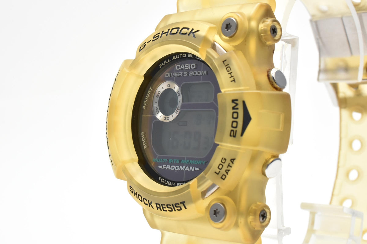 CASIO カシオ G-SHOCK ジーショック FROGMAN フロッグマン GW-202 メンズ クォーツ デジタル 腕時計 ブラック液晶 クリアイエロー 樹脂 レジンベルト 48mm 2000年代