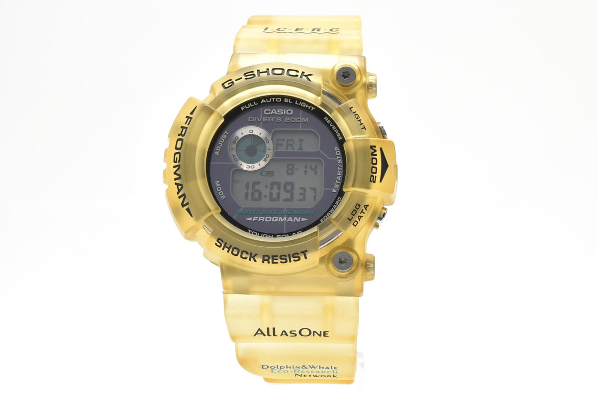 CASIO カシオ G-SHOCK ジーショック FROGMAN フロッグマン GW-202 メンズ クォーツ デジタル 腕時計 ブラック液晶 クリアイエロー 樹脂 レジンベルト 48mm 2000年代