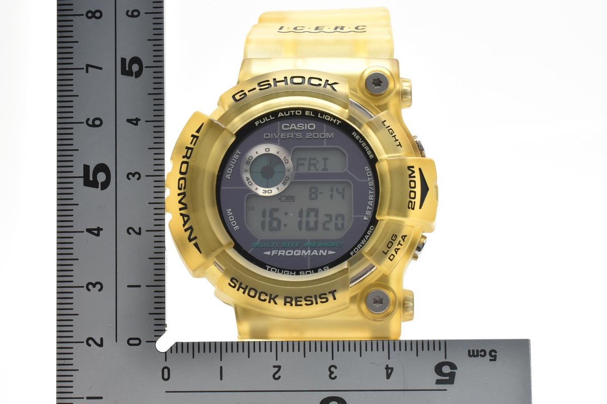 CASIO カシオ G-SHOCK ジーショック FROGMAN フロッグマン GW-202 メンズ クォーツ デジタル 腕時計 ブラック液晶 クリアイエロー 樹脂 レジンベルト 48mm 2000年代