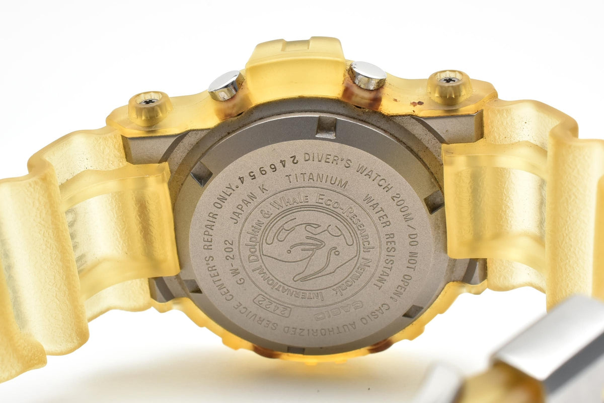 CASIO カシオ G-SHOCK ジーショック FROGMAN フロッグマン GW-202 メンズ クォーツ デジタル 腕時計 ブラック液晶 クリアイエロー 樹脂 レジンベルト 48mm 2000年代