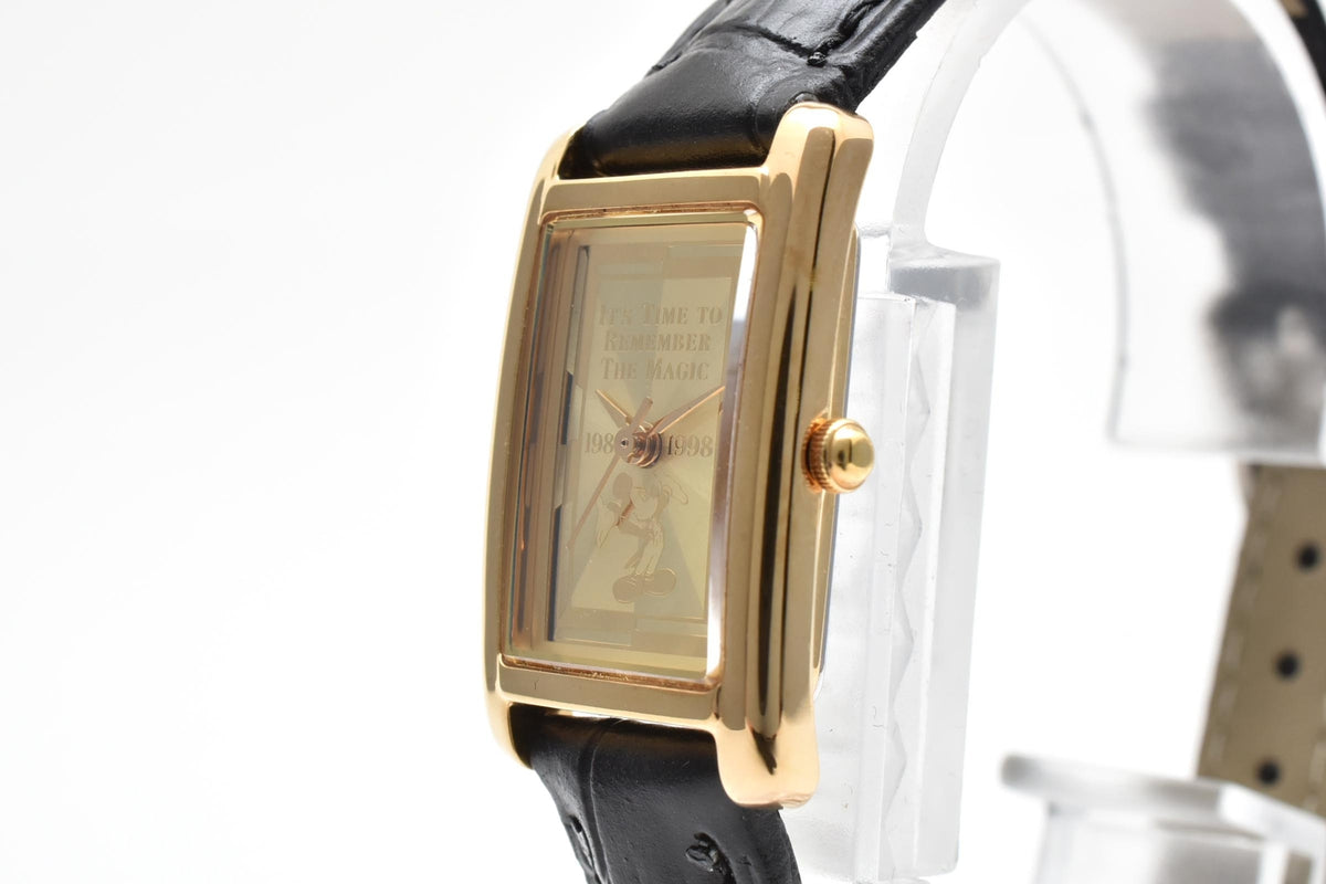 SEIKO セイコー 1F21-5C00 レディース クォーツ 腕時計 ゴールド文字盤 レクタンギュラー ゴールドカラー ステンレス レザー 16mm 1990年代 ヴィンテージ 箱 書類付