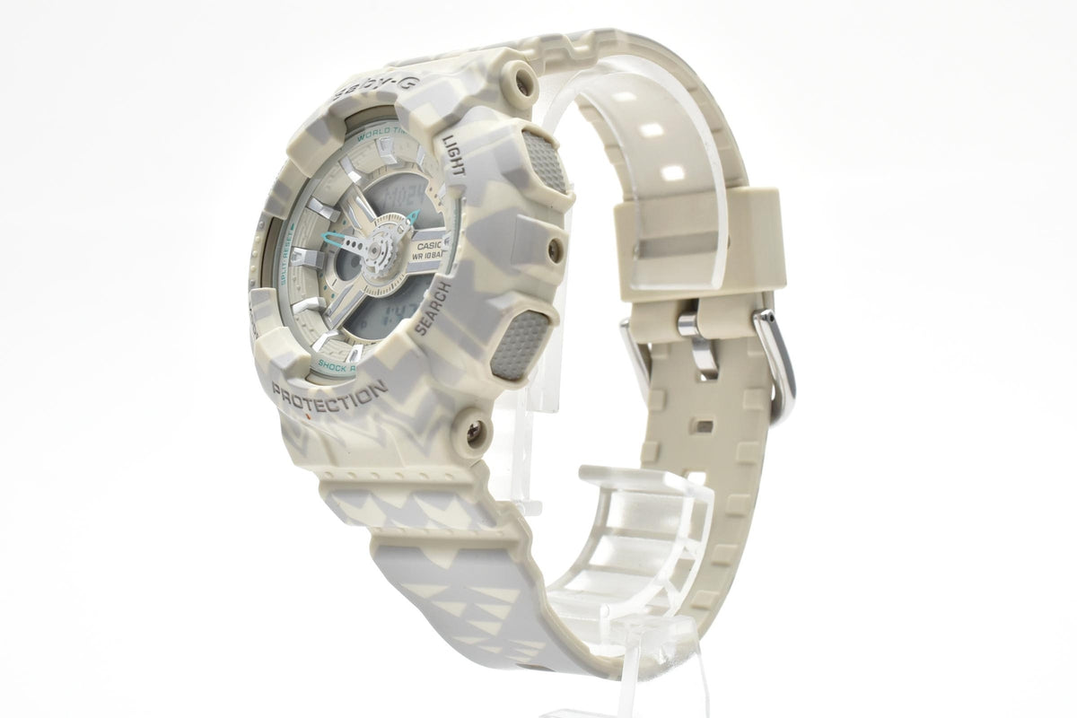 CASIO カシオ Baby-G ベビージー BA-110TP レディース クォーツ アナデジ 腕時計 ホワイト 白 樹脂ケース レジンベルト 42mm 2010年代