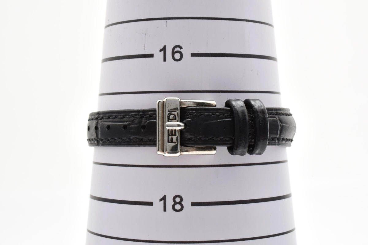 FENDI フェンディ 210L メンズ クォーツ 腕時計 グレー文字盤 ローマ数字 デイト ステンレス ブラック レザー 24mm 1990年代 2000年代 ヴィンテージ