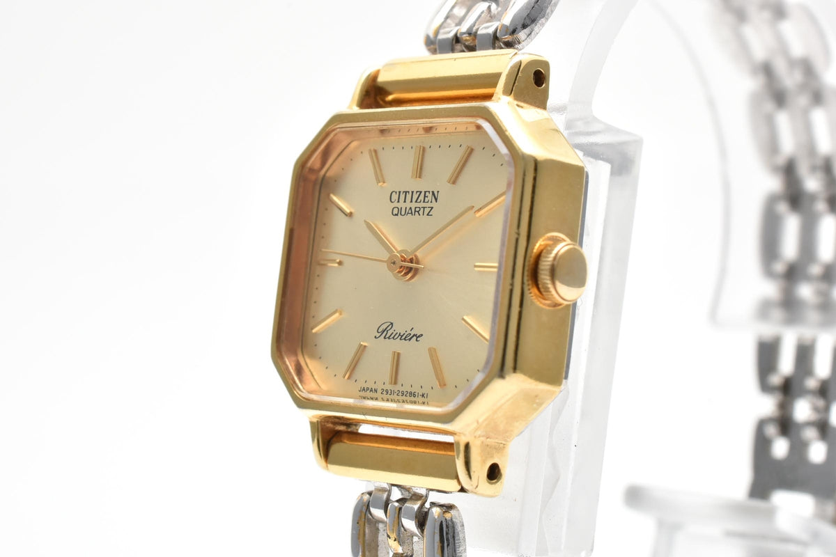 CITIZEN シチズン Premier プレミア 2950-291913 レディース クォーツ 腕時計 ゴールド文字盤 ステンレス ツートーン ブレスレット 20.7mm 1980年代 1990年代 ヴィンテージ