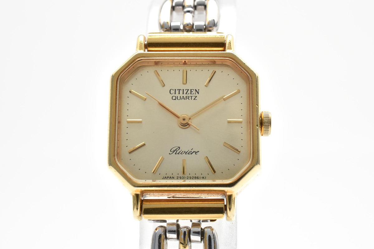 CITIZEN シチズン Premier プレミア 2950-291913 レディース クォーツ 腕時計 ゴールド文字盤 ステンレス ツートーン ブレスレット 20.7mm 1980年代 1990年代 ヴィンテージ