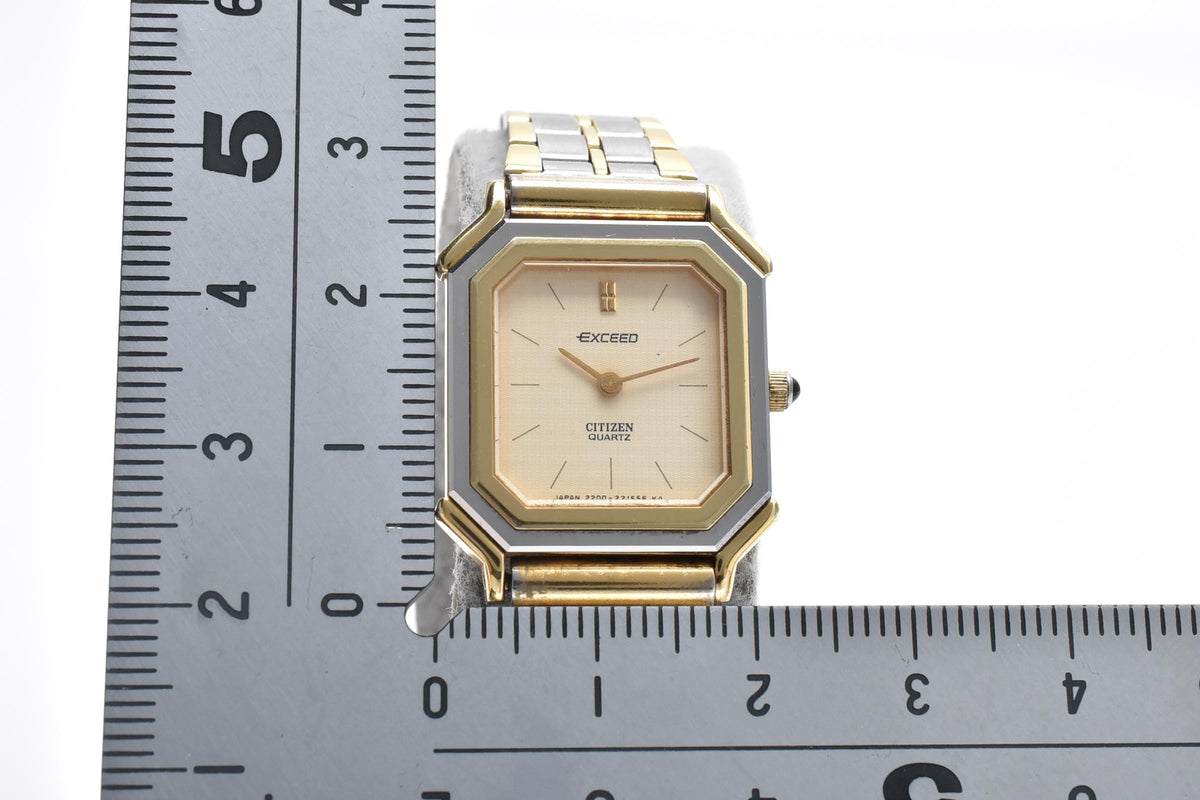 CITIZEN シチズン EXCEED エクシード 2200-221044 レディース クォーツ 腕時計 クリーム文字盤 ツートーン ステンレス ブレスレット 20mm 1980年代 ヴィンテージ