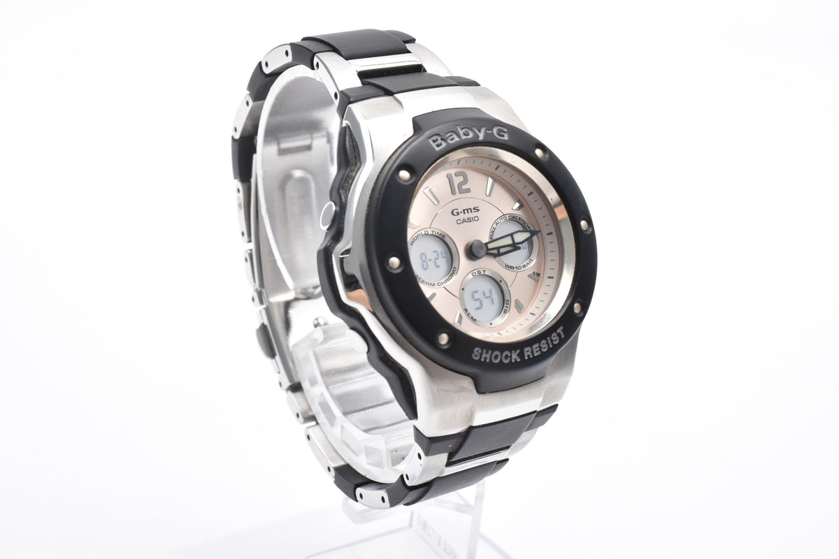 CASIO カシオ Baby-G ベビージー G-MS MSG-300C レディース クォーツ 腕時計 ゴールド文字盤 マルチダイヤル ステンレス ブラック 樹脂 ブレスレット 36mm 2000年代