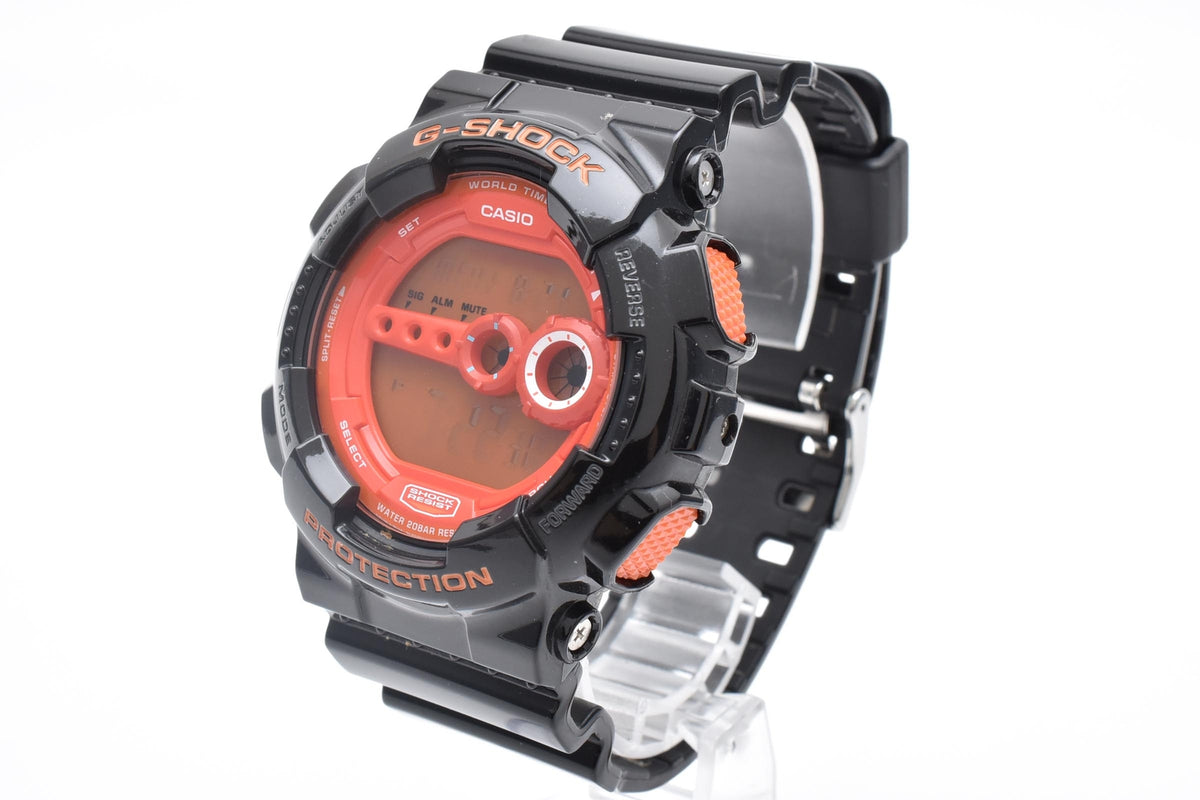 CASIO カシオ G-SHOCK ジーショック GD-100HC メンズ クォーツ デジタル 腕時計 オレンジ液晶 ブラック 樹脂ケース レジンベルト 50mm 2010年代