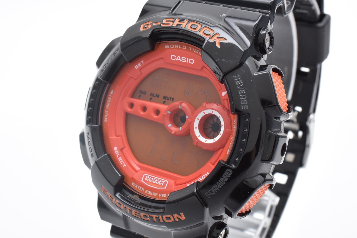 CASIO カシオ G-SHOCK ジーショック GD-100HC メンズ クォーツ デジタル 腕時計 オレンジ液晶 ブラック 樹脂ケース レジンベルト 50mm 2010年代
