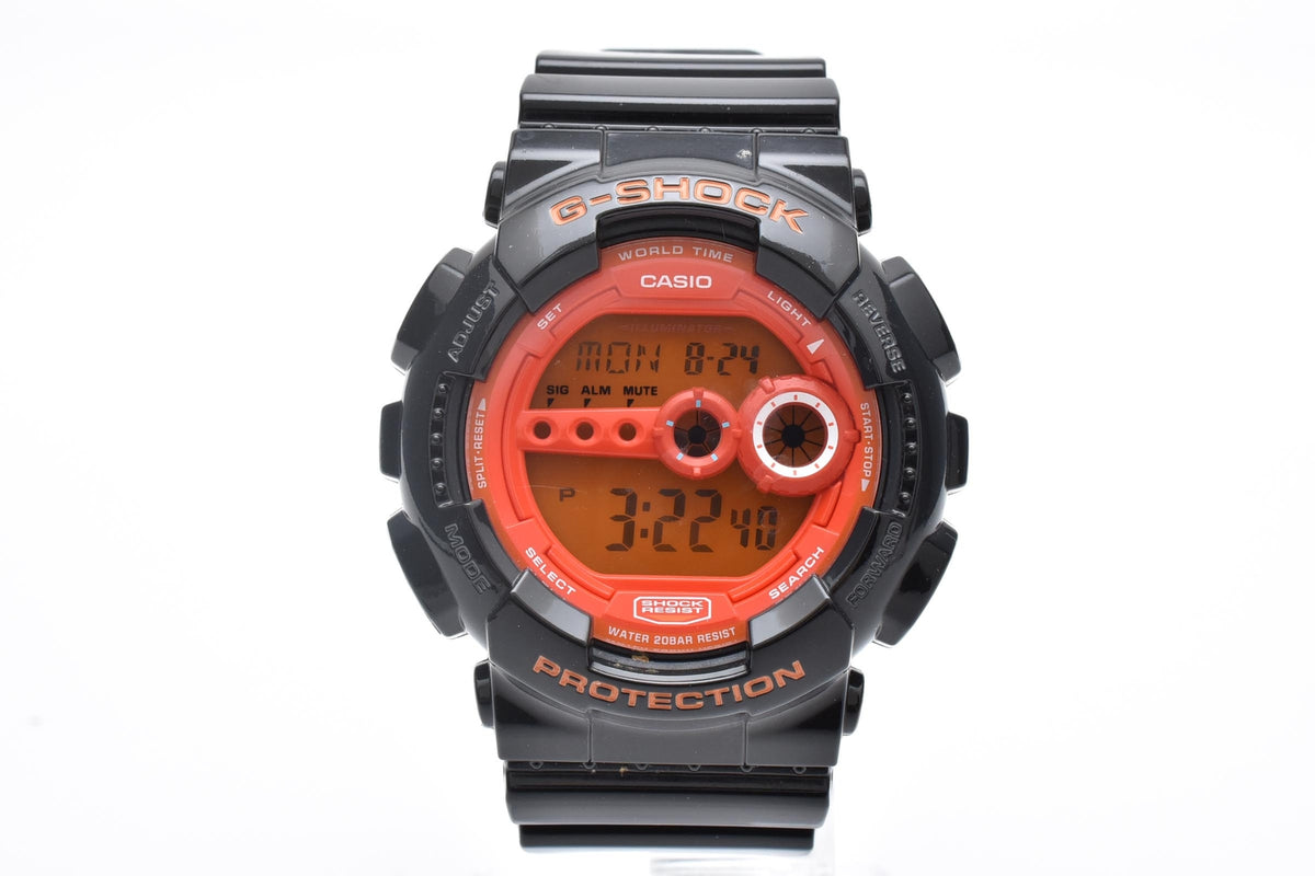 CASIO カシオ G-SHOCK ジーショック GD-100HC メンズ クォーツ デジタル 腕時計 オレンジ液晶 ブラック 樹脂ケース レジンベルト 50mm 2010年代