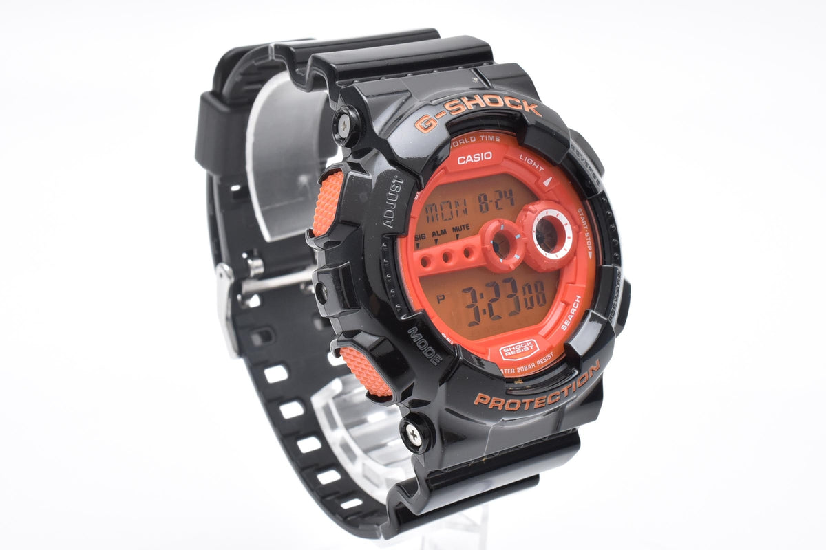 CASIO カシオ G-SHOCK ジーショック GD-100HC メンズ クォーツ デジタル 腕時計 オレンジ液晶 ブラック 樹脂ケース レジンベルト 50mm 2010年代