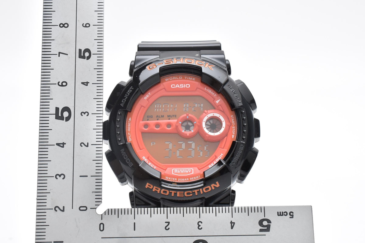 CASIO カシオ G-SHOCK ジーショック GD-100HC メンズ クォーツ デジタル 腕時計 オレンジ液晶 ブラック 樹脂ケース レジンベルト 50mm 2010年代