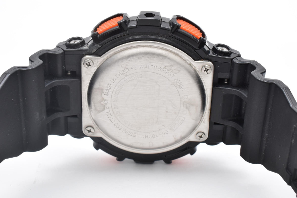 CASIO カシオ G-SHOCK ジーショック GD-100HC メンズ クォーツ デジタル 腕時計 オレンジ液晶 ブラック 樹脂ケース レジンベルト 50mm 2010年代