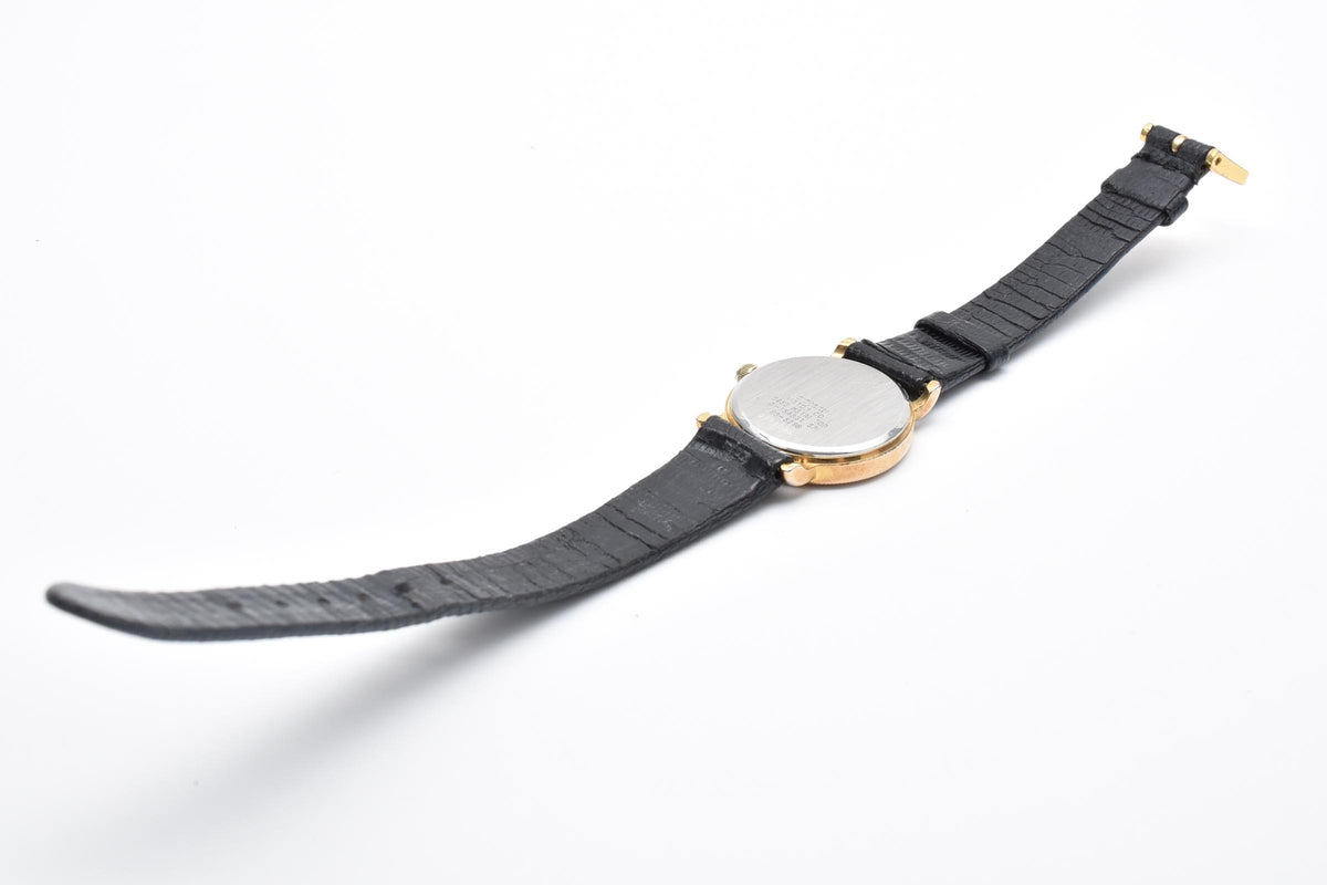 CITIZEN シチズン 4-154631SP レディース クォーツ 腕時計 クリーム文字盤 ローマ数字 ゴールドカラー ステンレス ブラック レザーストラップ 22mm 1980年代 ヴィンテージ