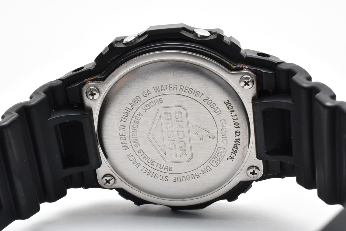 CASIO カシオ G-SHOCK ジーショック DW-5600UE メンズ クォーツ デジタル 腕時計 ブラック液晶 スクエア 樹脂ケース レジンベルト 41mm 2020年代 箱 説明書 保証書類付