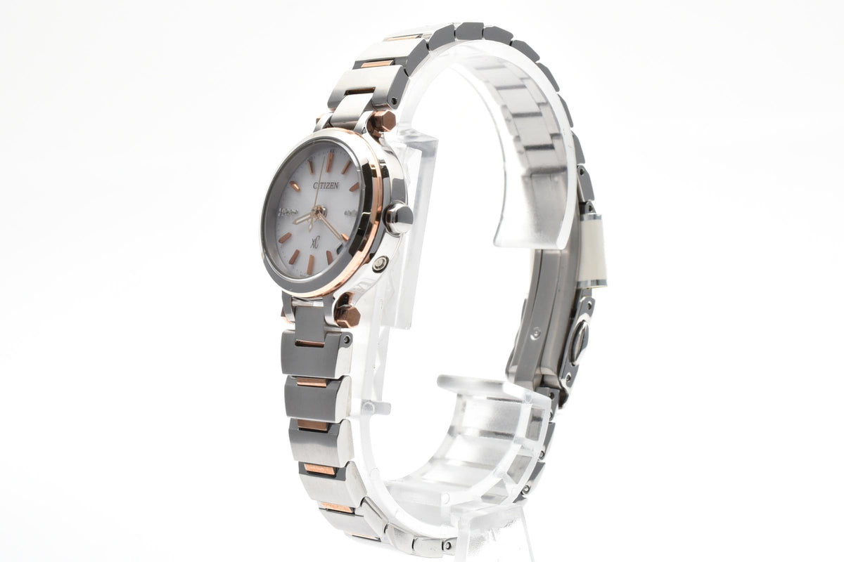 CITIZEN シチズン Eco-Drive エコドライブ H054-T017908 レディース ソーラー クォーツ 腕時計 ホワイト文字盤 ローズゴールドカラー ステンレス 23mm 2000年代 箱 書類付