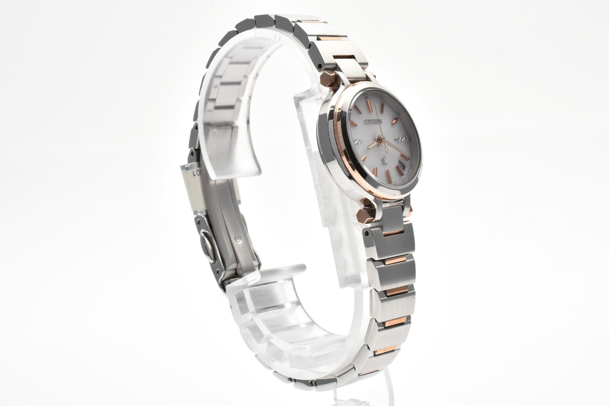 CITIZEN シチズン Eco-Drive エコドライブ H054-T017908 レディース ソーラー クォーツ 腕時計 ホワイト文字盤 ローズゴールドカラー ステンレス 23mm 2000年代 箱 書類付