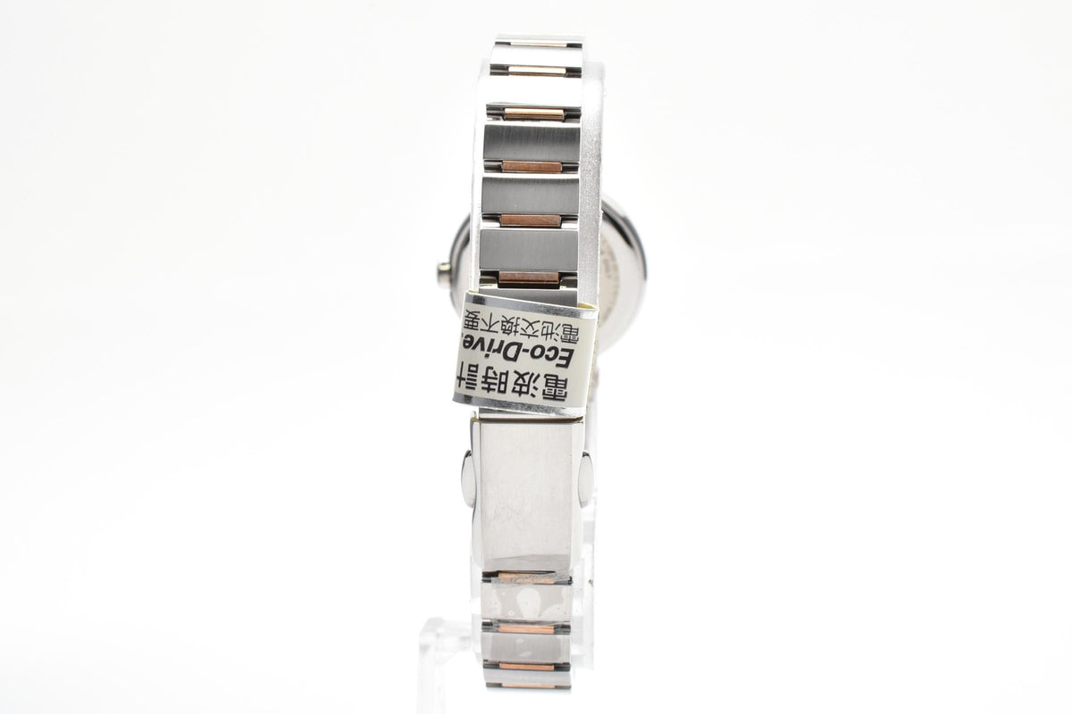 CITIZEN シチズン Eco-Drive エコドライブ H054-T017908 レディース ソーラー クォーツ 腕時計 ホワイト文字盤 ローズゴールドカラー ステンレス 23mm 2000年代 箱 書類付