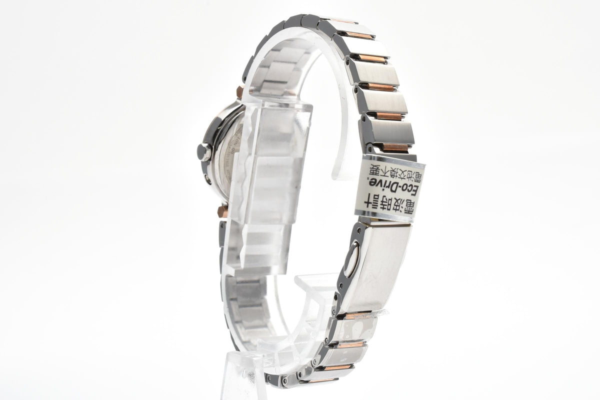 CITIZEN シチズン Eco-Drive エコドライブ H054-T017908 レディース ソーラー クォーツ 腕時計 ホワイト文字盤 ローズゴールドカラー ステンレス 23mm 2000年代 箱 書類付