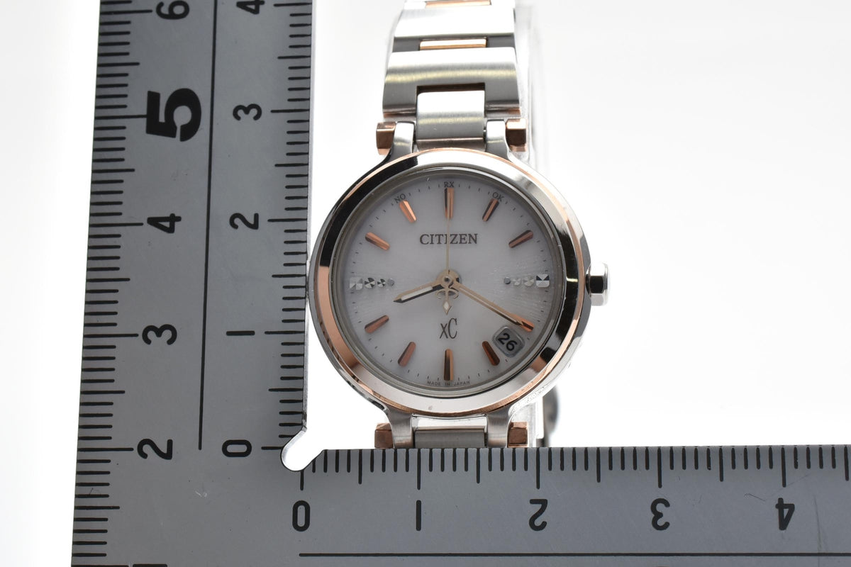 CITIZEN シチズン Eco-Drive エコドライブ H054-T017908 レディース ソーラー クォーツ 腕時計 ホワイト文字盤 ローズゴールドカラー ステンレス 23mm 2000年代 箱 書類付