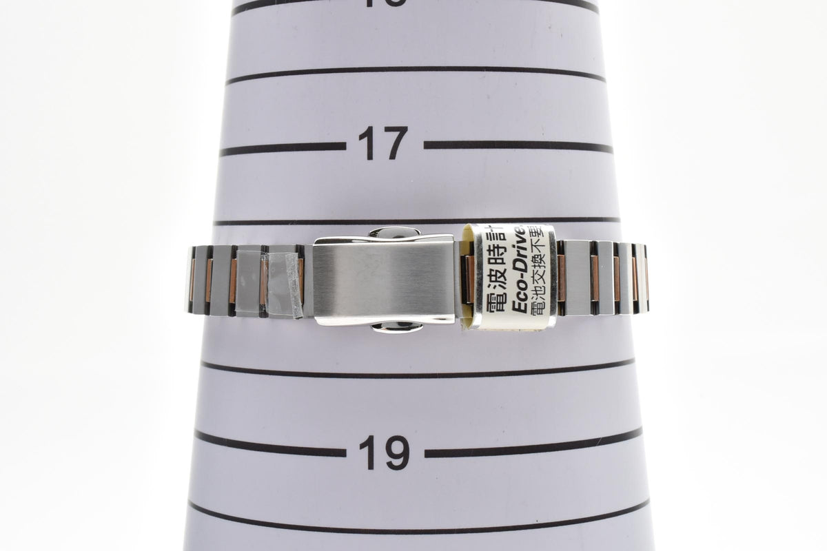 CITIZEN シチズン Eco-Drive エコドライブ H054-T017908 レディース ソーラー クォーツ 腕時計 ホワイト文字盤 ローズゴールドカラー ステンレス 23mm 2000年代 箱 書類付