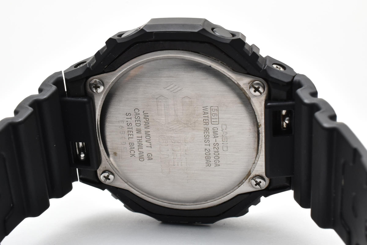 CASIO カシオ G-SHOCK ジーショック GMA-S2100GA メンズ クォーツ アナデジ 腕時計 ブラック ターコイズ 八角形 オクタゴン 樹脂ケース レジンベルト 43mm 2020年代