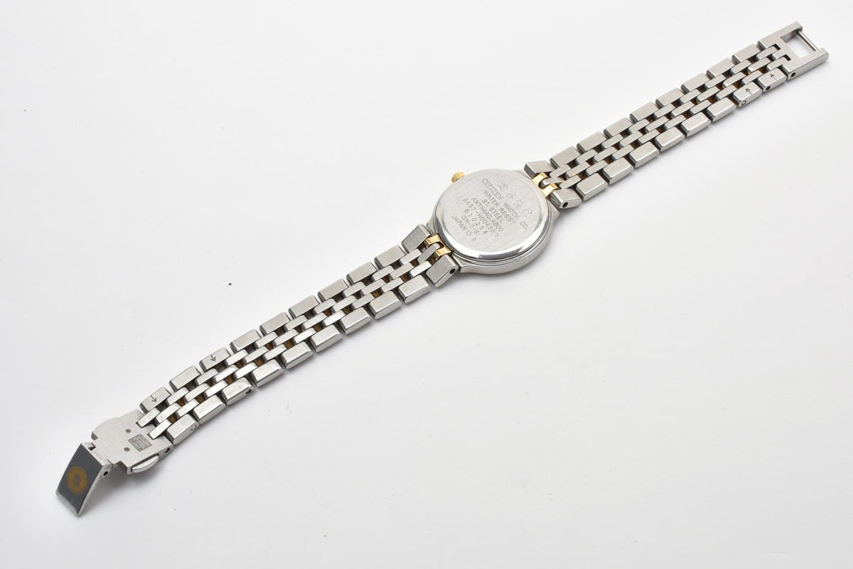 CITIZEN シチズン EXCEED エクシード 5437-H00435 レディース クォーツ 腕時計 天然ダイヤモンド 12P ホワイト文字盤 ゴールドプレート ステンレス 23.5mm 1990年代