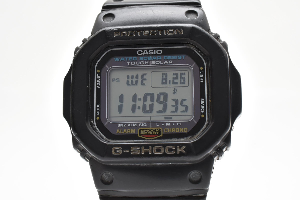CASIO カシオ G-SHOCK ジーショック G-5600E メンズ Tough Solar タフソーラー クォーツ デジタル 腕時計 ブラック 樹脂ケース レジンベルト 42.5mm 2000年代