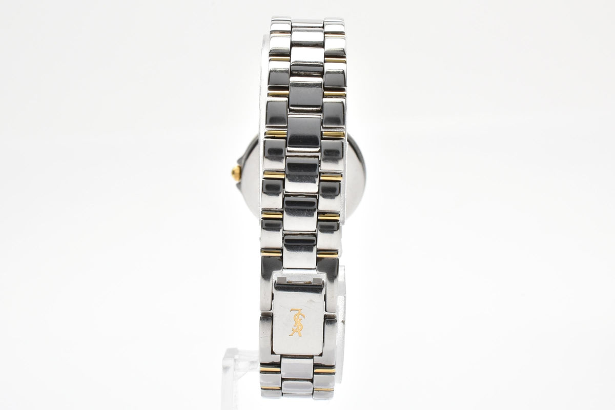 Yves Saint Laurent イヴサンローラン Ronde Combinaison 4630-E63468Y レディース クォーツ 腕時計 ホワイト文字盤 ゴールドプレート ステンレス ブレスレット 22.7mm 1990年代