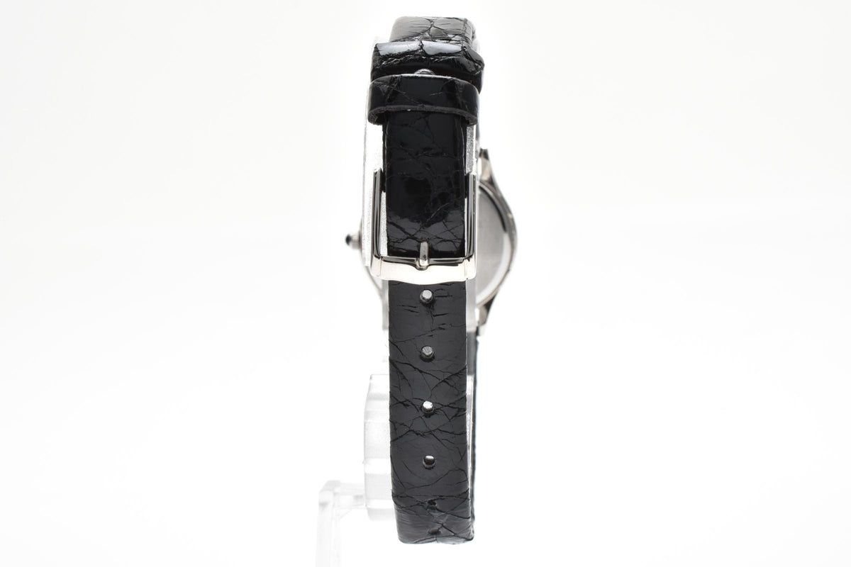 CITIZEN シチズン EXCEED エクシード 3330-H08428 レディース クォーツ 腕時計 ホワイト文字盤 アラビア数字 3針 ステンレス ブラック レザーストラップ 22mm 1990年代 ヴィンテージ