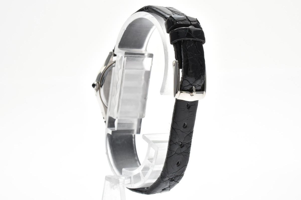 CITIZEN シチズン EXCEED エクシード 3330-H08428 レディース クォーツ 腕時計 ホワイト文字盤 アラビア数字 3針 ステンレス ブラック レザーストラップ 22mm 1990年代 ヴィンテージ