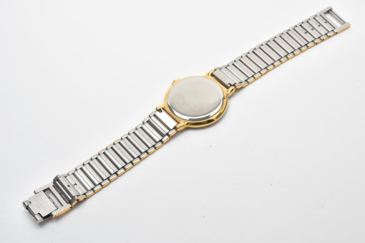 Yves Saint Laurent イヴサンローラン 4620-E62267Y 90s vintage ユニセックス クォーツ 腕時計 ブラック文字盤 2針 ゴールドプレート ステンレス レディース メンズ 90年代 ヴィンテージ