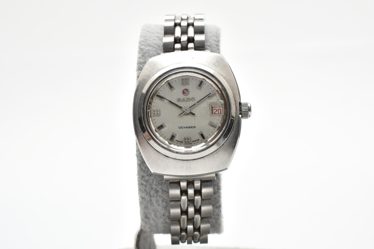 RADO ラドー Voyager ボイジャー レディース 自動巻き 腕時計 クリーム文字盤 デイト 3針 ステンレス ブレスレット 24mm 1970年代 ヴィンテージ