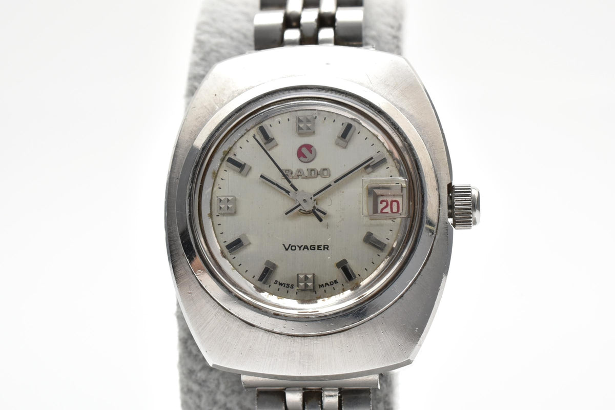 RADO ラドー Voyager ボイジャー レディース 自動巻き 腕時計 クリーム文字盤 デイト 3針 ステンレス ブレスレット 24mm 1970年代 ヴィンテージ