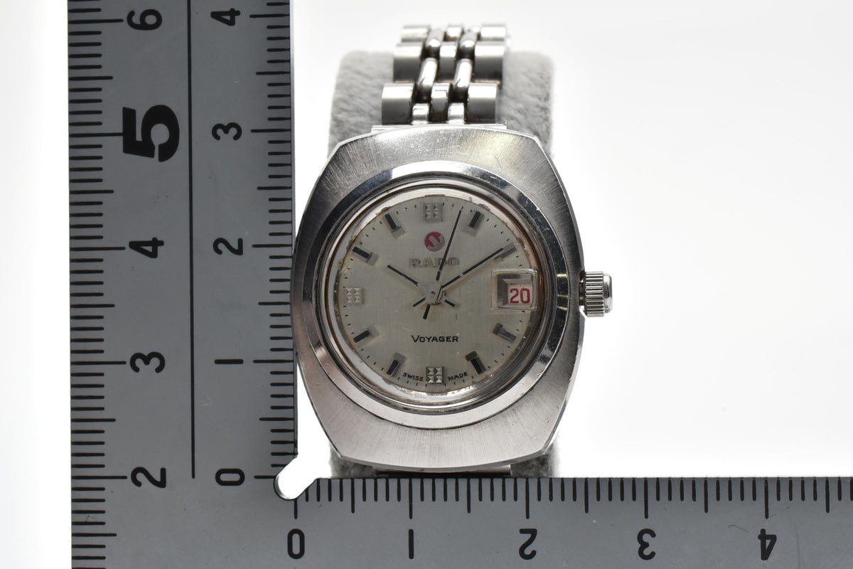 RADO ラドー Voyager ボイジャー レディース 自動巻き 腕時計 クリーム文字盤 デイト 3針 ステンレス ブレスレット 24mm 1970年代 ヴィンテージ