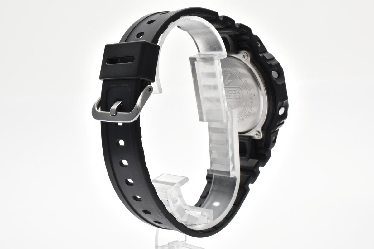CASIO カシオ G-SHOCK ジーショック Solid Colors DW-5600BB メンズ クォーツ デジタル 腕時計 ブラック液晶 オールブラック 樹脂ケース レジンベルト 44mm 2010年代