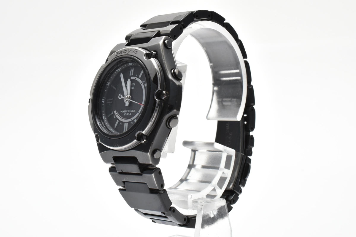 CASIO カシオ Baby-G ベビーG G-MS Octra MSG-1500 レディース ソーラー 電波 腕時計 ブラック文字盤 マルチダイヤル ステンレス ブレスレット 34.6mm 2000年代