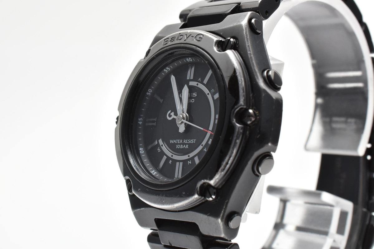 CASIO カシオ Baby-G ベビーG G-MS Octra MSG-1500 レディース ソーラー 電波 腕時計 ブラック文字盤 マルチダイヤル ステンレス ブレスレット 34.6mm 2000年代