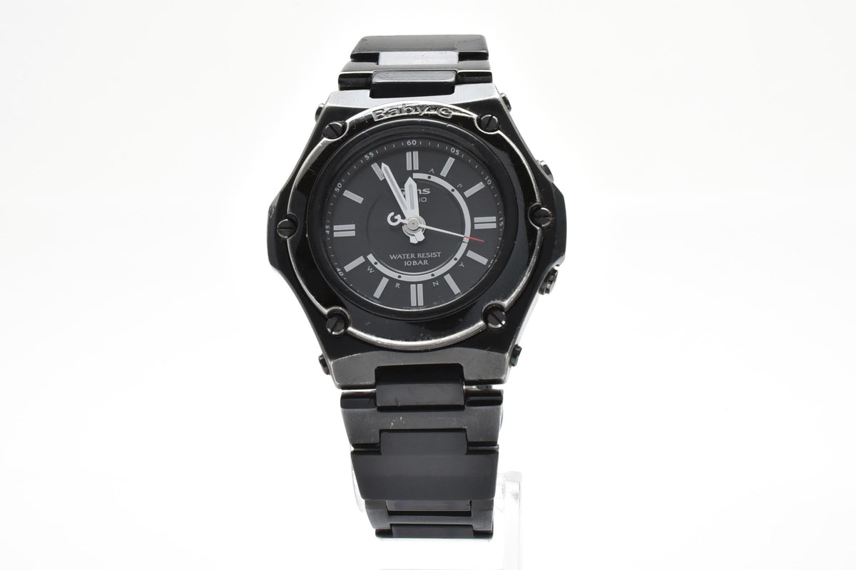 CASIO カシオ Baby-G ベビーG G-MS Octra MSG-1500 レディース ソーラー 電波 腕時計 ブラック文字盤 マルチダイヤル ステンレス ブレスレット 34.6mm 2000年代