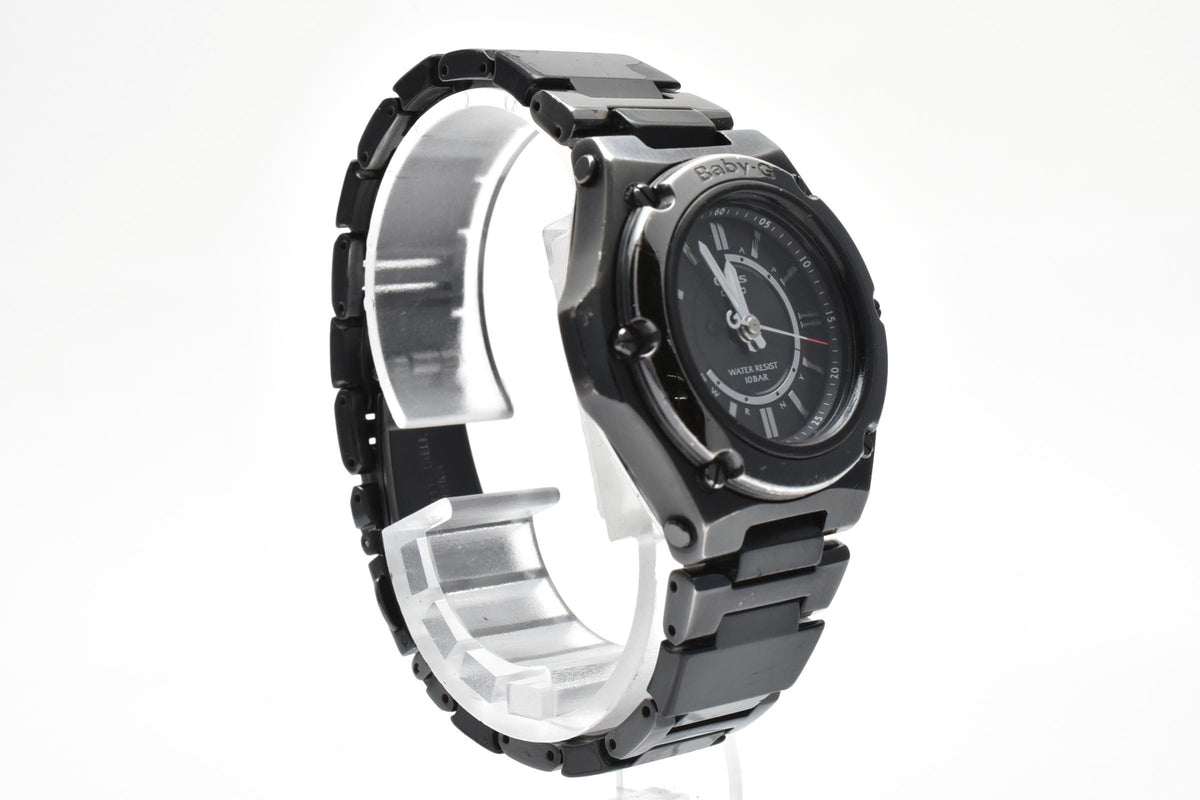 CASIO カシオ Baby-G ベビーG G-MS Octra MSG-1500 レディース ソーラー 電波 腕時計 ブラック文字盤 マルチダイヤル ステンレス ブレスレット 34.6mm 2000年代